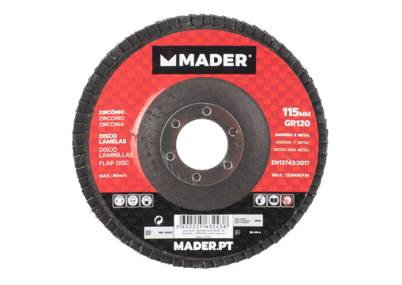 MADER 63243 - Disco Laminillas, Zirconio, 115mm, GR120